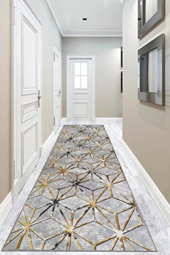 ALgorand Home Gold Colored Washable Non-Slip Base Cutting Roll Carpet Runner