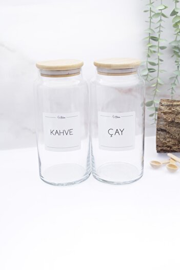 zezedesing Glass Tea-coffee Storage Jar with Bamboo Lid 1300ml