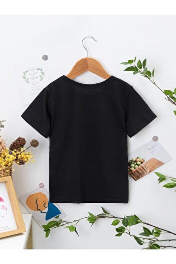 LePold Black Lil Bro Printed Girl/Boy T-Shirt