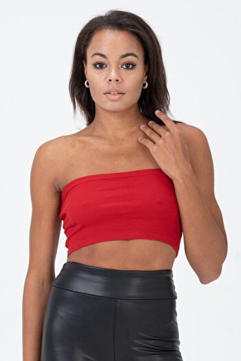PUNKY CAT Women's Red Strapless Bustier