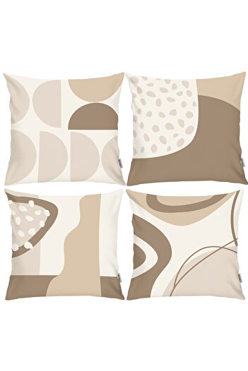 RİTMOHOME Scandinavian Ethnic Cozy 4-Piece Throw Pillow Cover