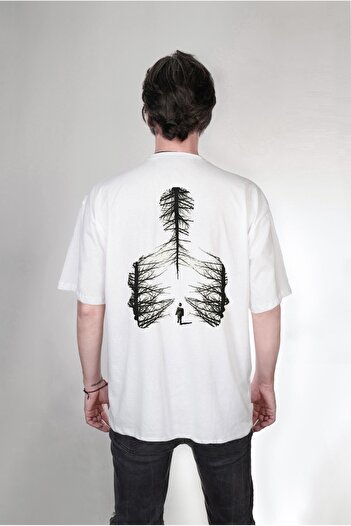 Darkia Experience Printed Design Front Back Double Side Printed Oversize Pattern Unisex T-Shirt