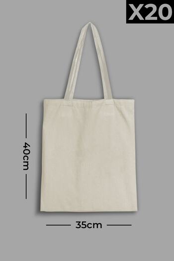 feinas 20 Pack Raw Cloth Bags (35x40cm - 100% Cotton)