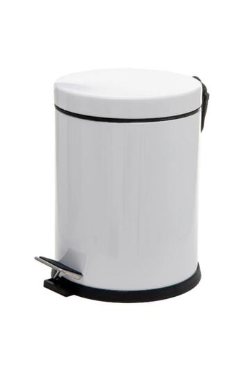 Zethome Coș de gunoi cu pedală din inox alb 5 Lt