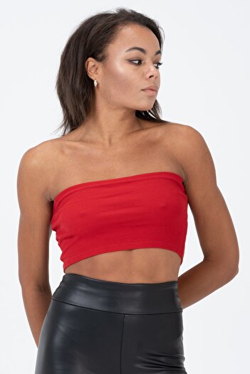 PUNKY CAT Women's Red Strapless Bustier