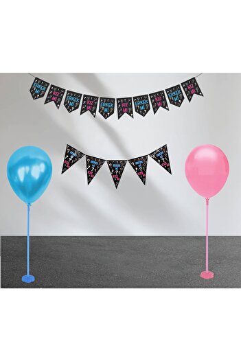 Happyland Gender Party Girl or Boy Colorful Sets with Stand Gender Learning Party