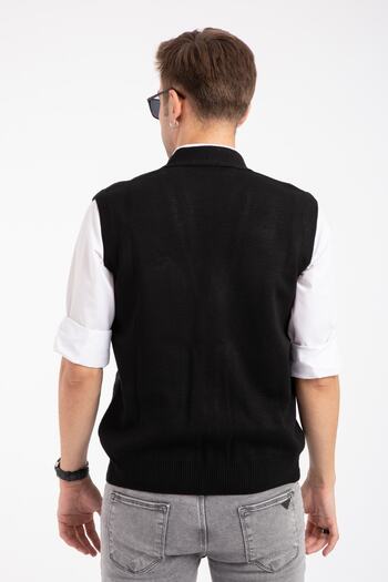 Mutlu City Men's Middle Age and Above Knitwear Knitted Acrylic Winter Dad Buttoned Vest