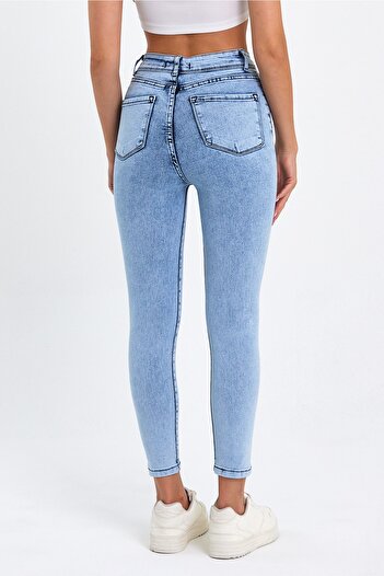 geenz manifacture Ψηλόμεσο Skinny Leg Power Lycra Lifter Super Skinny Lycra Jeans Pantalon