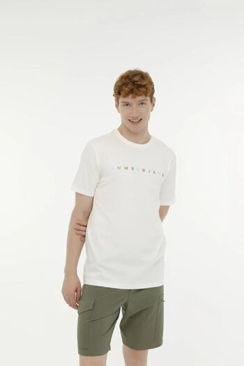 lumberjack Men's Short Sleeve Ecru T-shirt Ml Mesus 3fx