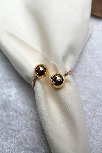 Emtory Home 12 Adet Gold Bead Metal Halkalı Peçete Yüzüğü - Napkin Ring (ÜRÜN GOLD HALKA OLARAK GÜNCELLENDİ)