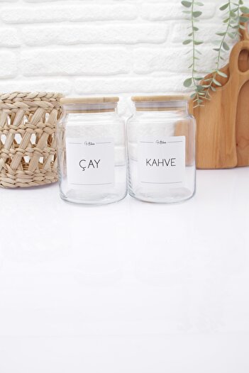 zezedesing Glass Tea-coffee Storage Jar with Bamboo Lid 890ml