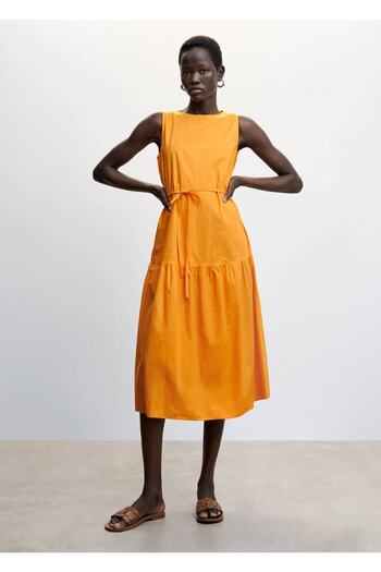 MANGO Woman Floral Embroidered Dress
