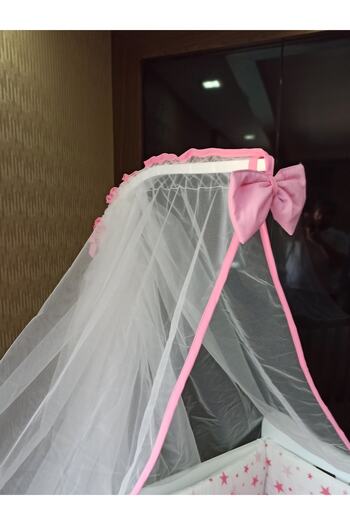 FISTIK BEBE 60x120 Kelebek Desenli Cibinlikli 9 Parça Bebek Uyku Seti