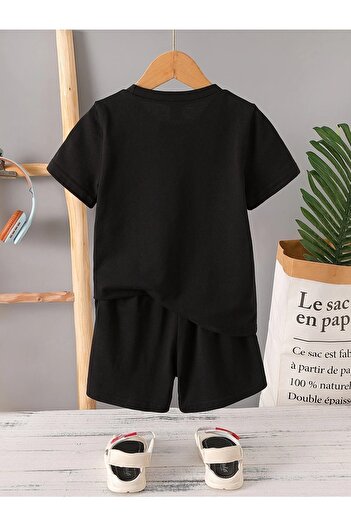 LePold Boy's Tiger Patterned T-Shirt and Shorts Set