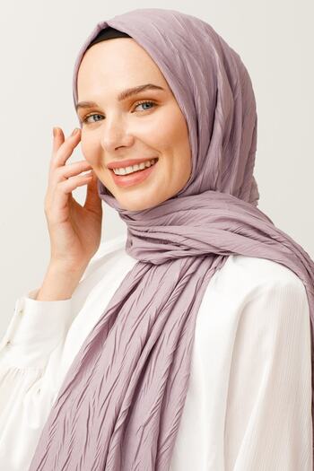 Mooncorn Lavender Gray Pleated Bamboo Shawl