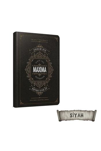 Gıpta Leaf Maxima 13x21 120 Black Unlined Notebook - Rope Stitched, Hard Cover