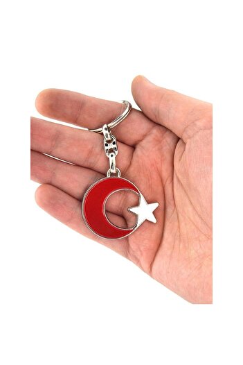 AVMmarketim Crescent Star Keychain Turkey Keychain Metal Keychain