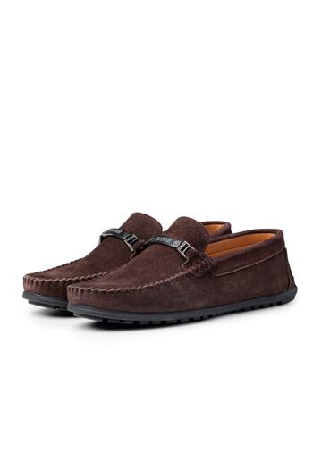 Ducavelli Halb Genuine Leather Men's Casual Shoes, Loafer Shoes, Light Shoes, Buckle Loafers, Suede Loafers