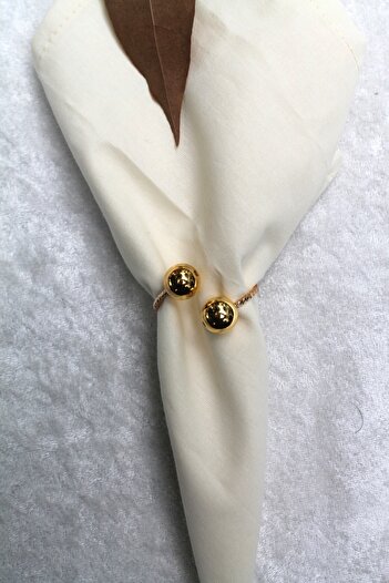 Emtory Home 12 Adet Gold Bead Metal Halkalı Peçete Yüzüğü - Napkin Ring (ÜRÜN GOLD HALKA OLARAK GÜNCELLENDİ)