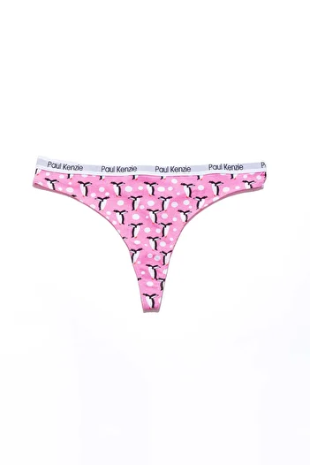 Paul Kenzie Unique Effect Patterned Women's String Panties - Penguin
