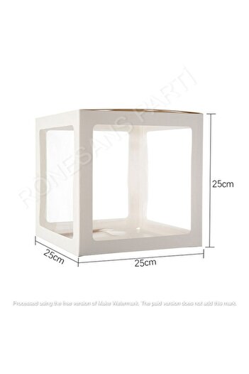 RÖNESANS PARTİ White Transparent Balloon Box 2 Number 25X25 cm