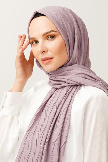 Mooncorn Lavender Gray Pleated Bamboo Shawl