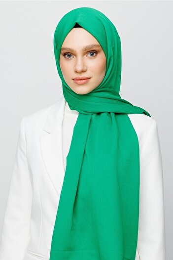 Mooncorn Benetton Green Crinkle Medina Silk Shawl