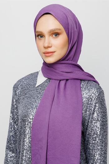 Mooncorn Lavender Crinkle Medina Silk Shawl