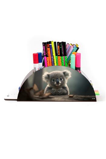 kutuTR Wooden Vip Colorful Animals Rainbow Ruled Desktop Pen Holder Organizer Assembled Boxed