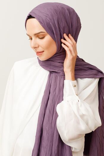 Mooncorn Lavender Pleated Bamboo Shawl