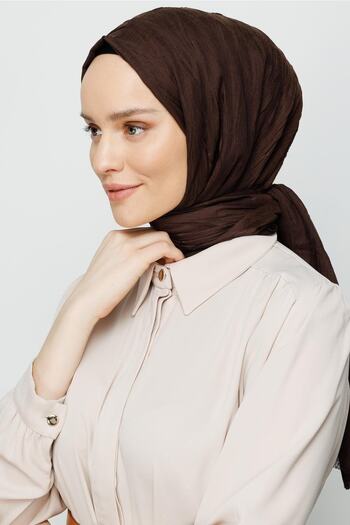 Mooncorn Bitter Brown Pleated Bamboo Shawl