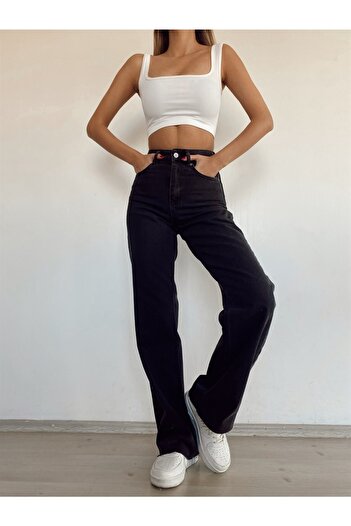 Geppetto Black High Waist Wide Leg Women's Jeans - 2505