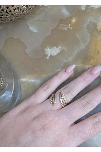 takıtarzım Stone Wing Gold Women's Ring Adjustable