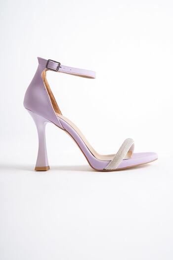 Modabuymus Yuffy Lilac Stoned Single Strap Platform Heeled Evening Dress Shoes