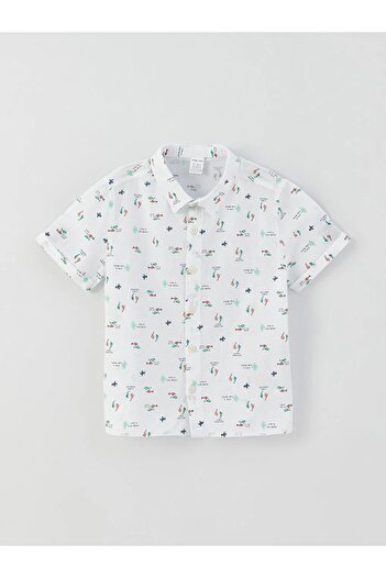 LC Waikiki Baby Short Sleeve Patterned Baby Boy Shirt