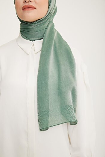 Armine Sparkly Logo Detailed Shawl Green
