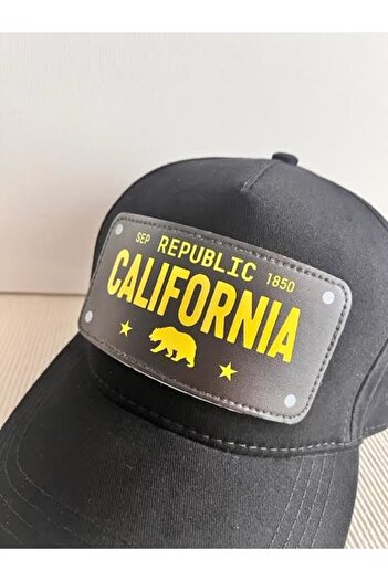 CosmoOutlet California Republic Знімний логотип Регульована унісекс чорна кепка