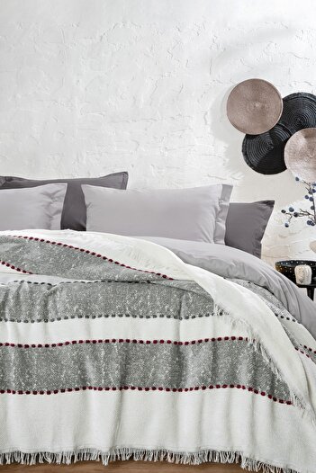 Yataş Ecru Gray Single Darla Bedspread