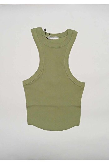 Dilvin 20610 Crop Top-khaki