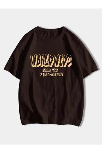 Mad&Calf Unisex Worldwide From The 21st Century Printed Oversize T-shirt