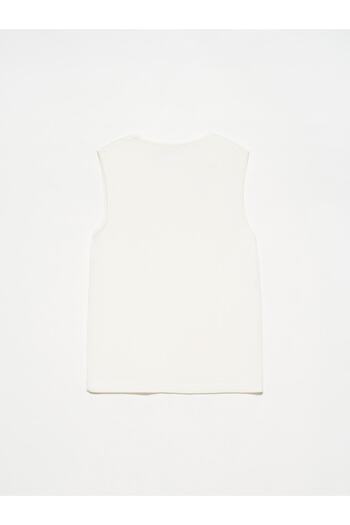 Dilvin 10402 Blouse with Turned Shoulders and Dropped Front-ecru
