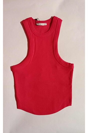 Dilvin 20610 Crop Top-σκούρο φούξια