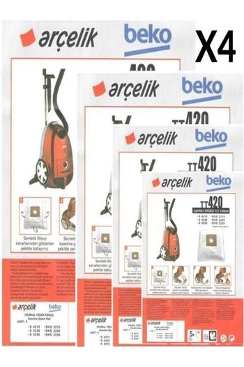 Beko ETİCARETARENA 4 Πακέτα 20 Τεμάχια Ηλεκτρική σκούπα Beko Μοντέλο 5 Τεμάχια Σακούλες σκόνης TT420