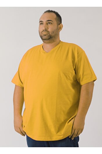 rood Unisex Large Size V-Neck T-Shirt