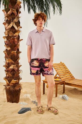 Danger Men's Galaxy Printed Swim Shorts Multicolor