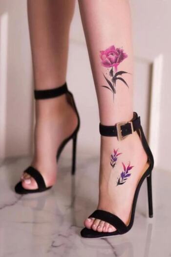 Barly Gül Ve Çiçek Geçici Dövme Tattoo