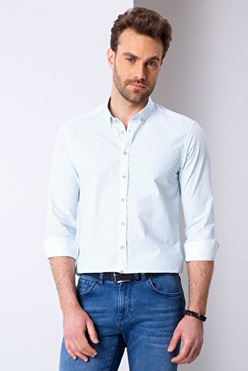 Pierre Cardin Cămașă Slim Fit Aqua Blue