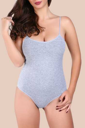 Tutku Women's Gray Lycra Rope Strap Stud Body