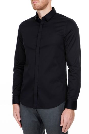 Armani Exchange Ανδρικό μαύρο πουκάμισο 8NZCBD ZN10Z 1200