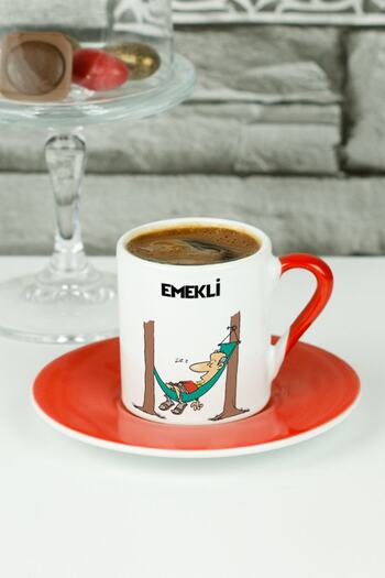 Hediyelen Red Retired Turkish Coffee Cup